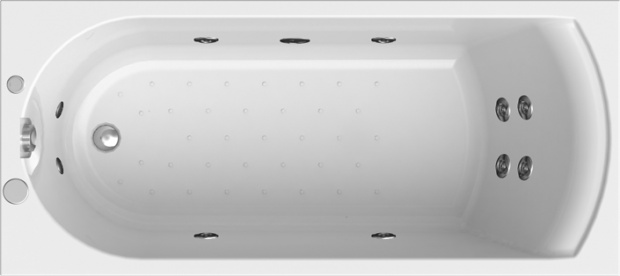 Акриловая ванна Radomir Vannesa Николь Баланс 168х70, с гидромассажем и экраном, форсунки хром