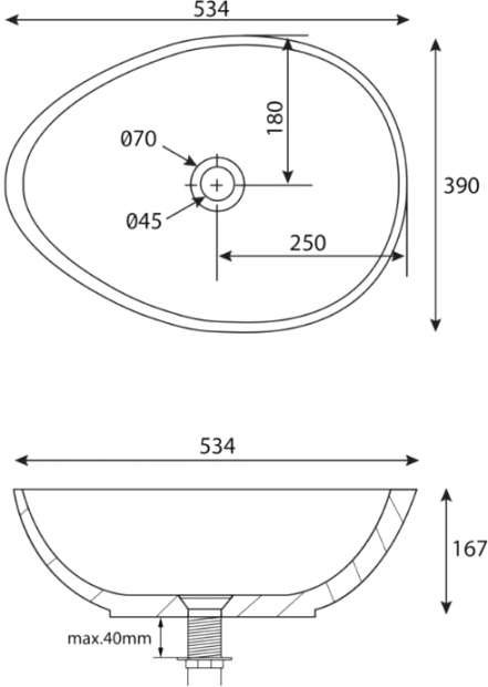 Раковина Sapho Punc BH7005