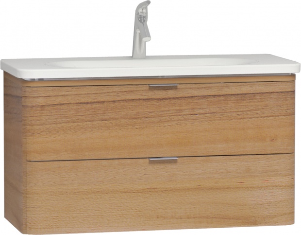 Комплект мебели VitrA Nest Trendy 80 с LED подсветкой, натуральная древесина