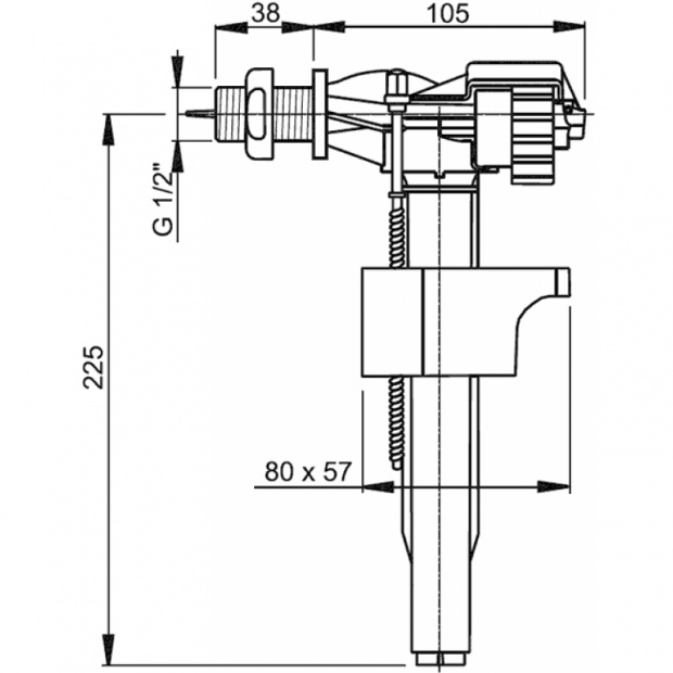 Впускной клапан для бачка ALCA PLAST (A150-1/2")