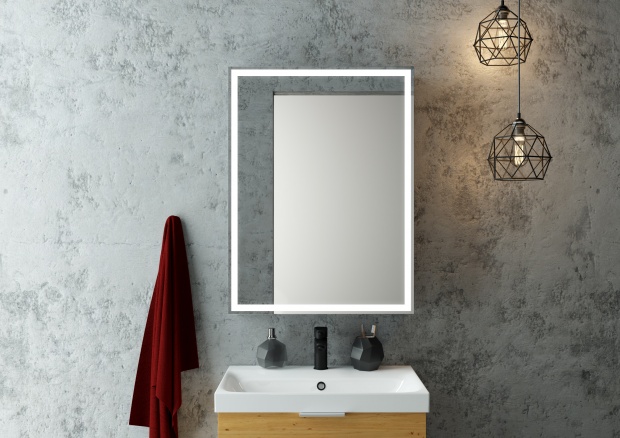 Зеркало-шкаф Art&Max Techno 60 с подсветкой, черное