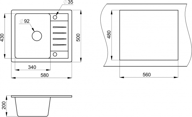 Мойка кухонная Granula Standart ST-5803 бежевая