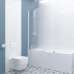 Шторка на ванну Kubele DE020 DE020P601-MAT-WTMT-70х150 150х70, профиль белый матовый, стекло матовое - фото №2