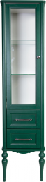 Шкаф-пенал ValenHouse Эстетика L, витрина, зеленый, ручки хром