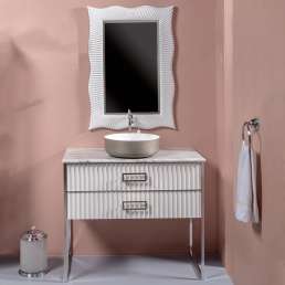 Комплект мебели Armadi Art Monaco 100 столешницей из мрамора белая, хром