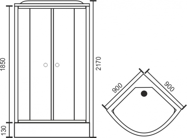 Душевая кабина гидромассажная Royal Bath 90x90 (RB 90HK2-М)