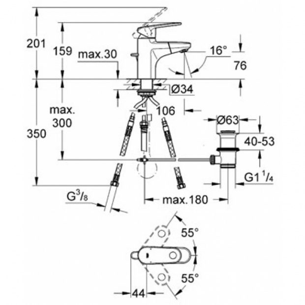 Смеситель для раковины GROHE EUROPLUS NEW (33155002)