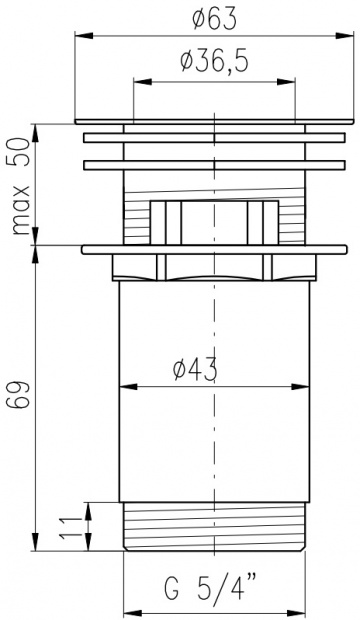 Донный клапан для раковины RAV SLEZAK (MD0700)