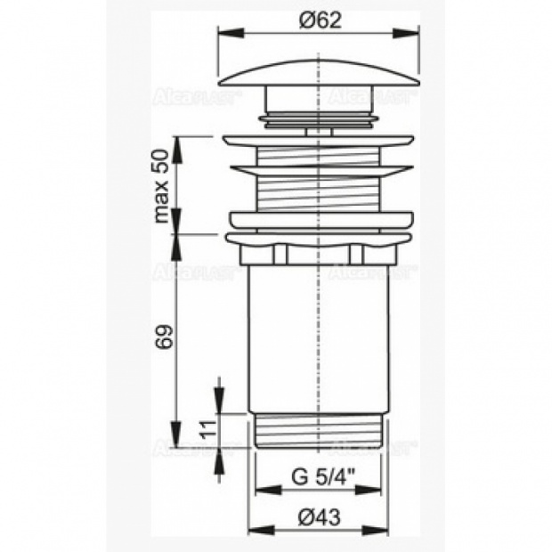 Донный клапан для раковины ALCA PLAST (A395)