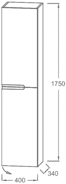 Шкаф-пенал Jacob Delafon Nona EB1983RRU-442 R, глянцевый серый антрацит