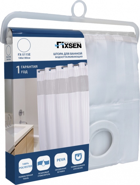 Штора для ванной Fixsen Hotel FX-5115E