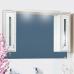 Зеркало-шкаф Бриклаер Бали 120 светлая лиственница, белый глянец - фото №1