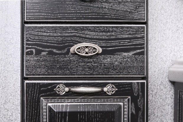 Комплект мебели Акватон Жерона 85 чёрное серебро