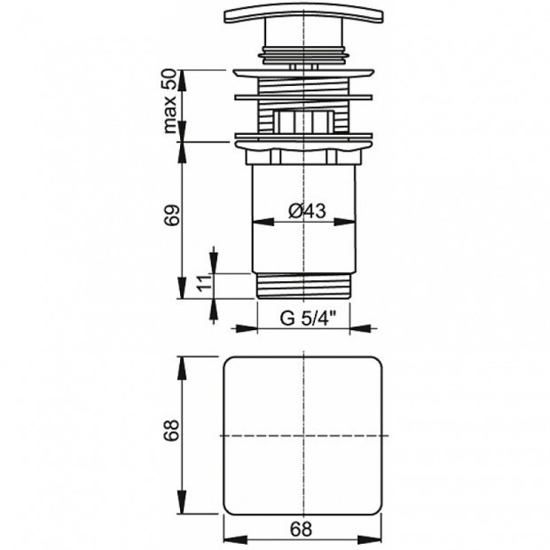Донный клапан для раковины ALCA PLAST (A393)