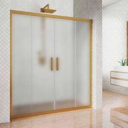 Душевая дверь в нишу Kubele DE019D4-MAT-BR 160 см, профиль бронза