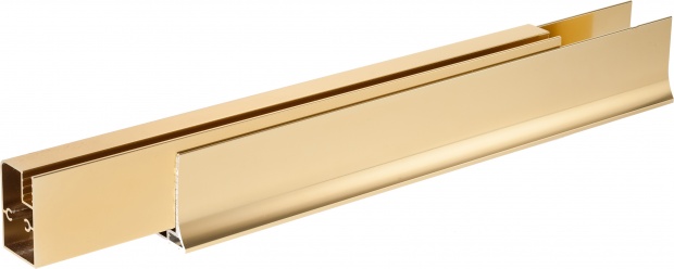 Душевая дверь в нишу Vegas Glass AFP 110 09 01 L вход 63 см, профиль золото, стекло прозрачное