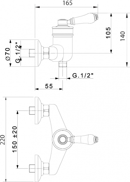 Смеситель для душа MIGLIORE ERMITAGE ML.ERM-7038.BL.CR хром