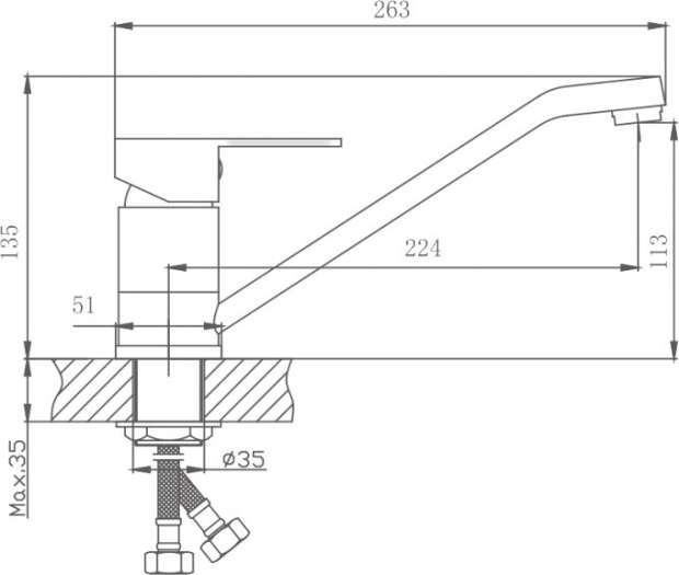 Смеситель для кухни Haiba HB42802