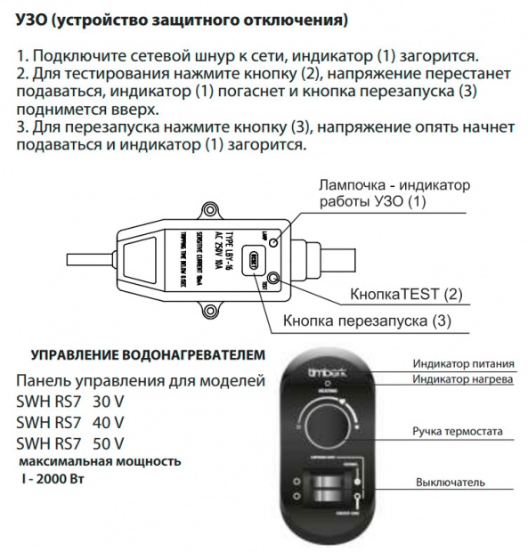 Водонагреватель накопительный (бойлер) Timberk RS7 SWH RS7 30 V