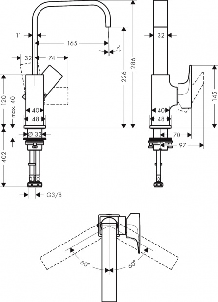 Смеситель для раковины Hansgrohe Metropol (32511340)