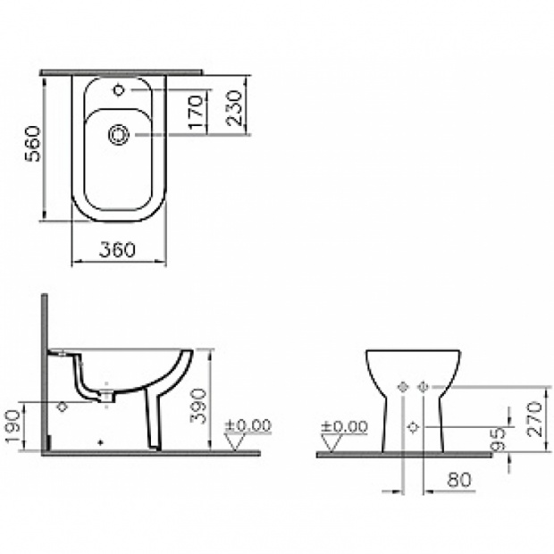 Биде напольное VITRA (5164B003-0288)