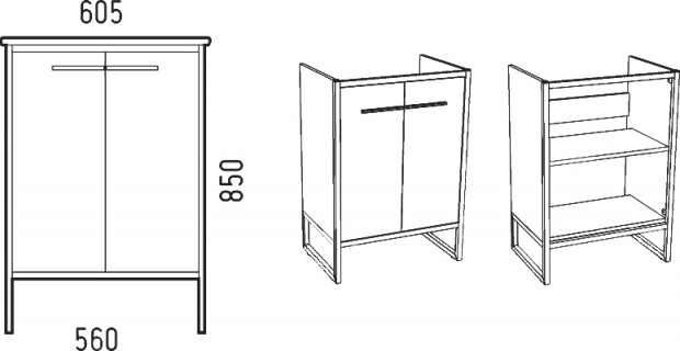 Комплект мебели Corozo Айрон 60, серый, арт