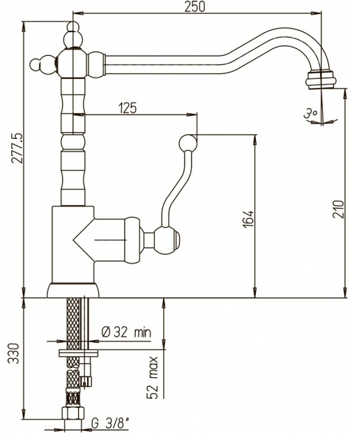 Смеситель для кухонной мойки Paini Duomo (88F3572KM)