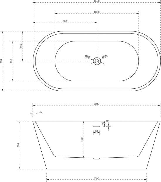 Акриловая ванна Abber AB9320-1.6 160x75