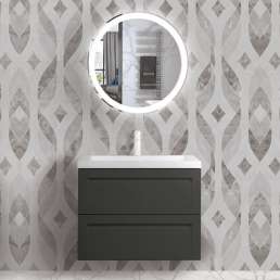 Комплект мебели Art&Max Platino 75, подвесная, серый матовый