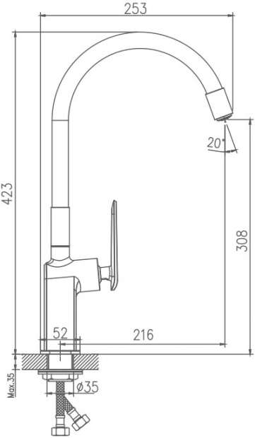 Смеситель для кухни Haiba HB73548-8