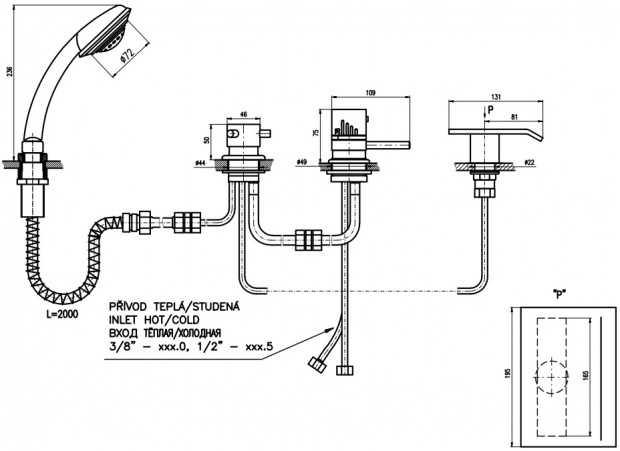 Термостат на борт ванны RAV SLEZAK DUNAJ TERMOSTAT (DT274.5P)