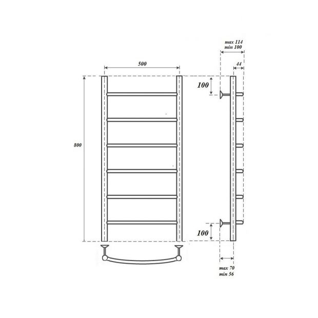 Полотенцесушитель водяной POINT АФИНА П6 50x80 (PN04158BR) бронза