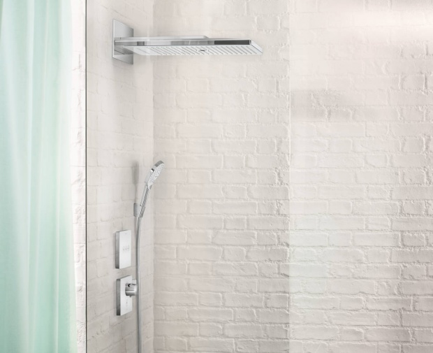 Термостат Hansgrohe ShowerSelect Glass 15735400 для душа, белый, хром