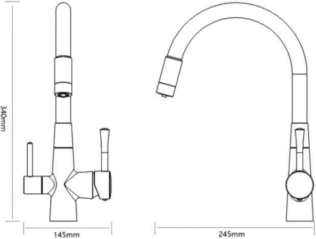 Смеситель для кухни Savol S-L1806H-01 с гибким изливом