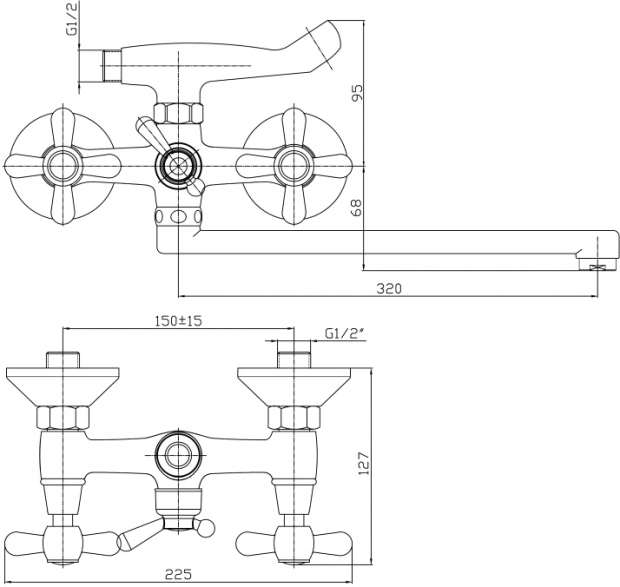 Смеситель для ванны с душем Haiba HB2125