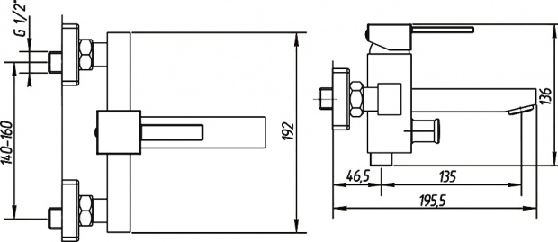 Смеситель для ванны с душем Migliore Kvant (ML.KVT-2702 Cr)