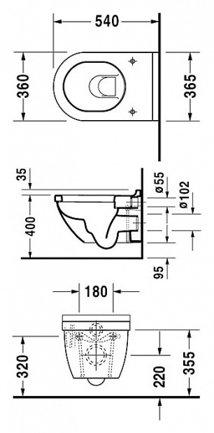 Унитаз подвесной  Duravit Starck 3 (42250900A1)