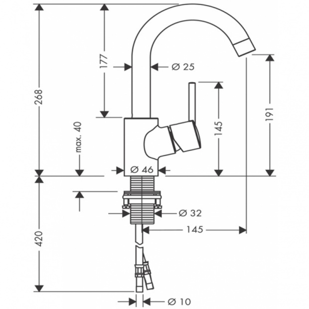 Смеситель для раковины HANSGROHE TALIS (32070000)