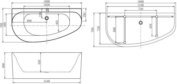 Акриловая ванна Allen Brau Priority 5 L, 160x78, белая матовая