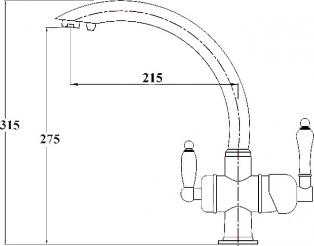 Смеситель для кухонной мойки ZORG CLEAN WATER ZR 327 YF Nickel