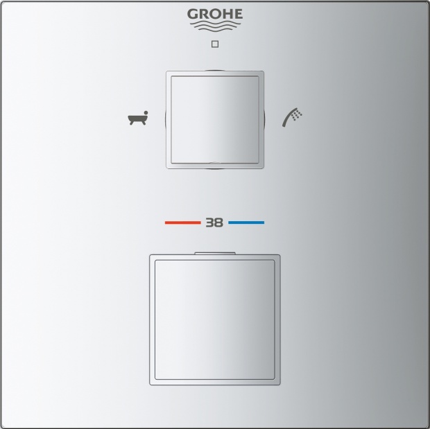 Термостат для ванны с душем GROHE GROHTHERM CUBE 24155000 хром
