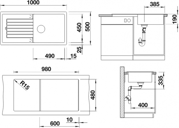 Мойка кухонная Blanco Zia XL 6S 526024 черная