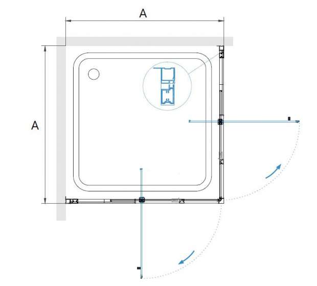 Душевой уголок RGW PASSAGE PA-038B 80x80x195 (350803888-14)