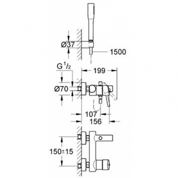 Смеситель для ванны с душем GROHE CONCETTO NEW (32212001)