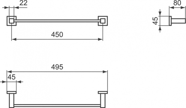 Полотенцедержатель Ideal Standard Iom Square E2196AA 45 см