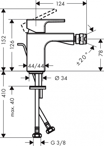 Смеситель для биде HANSGROHE VERNIS SHAPE 71211670 черный