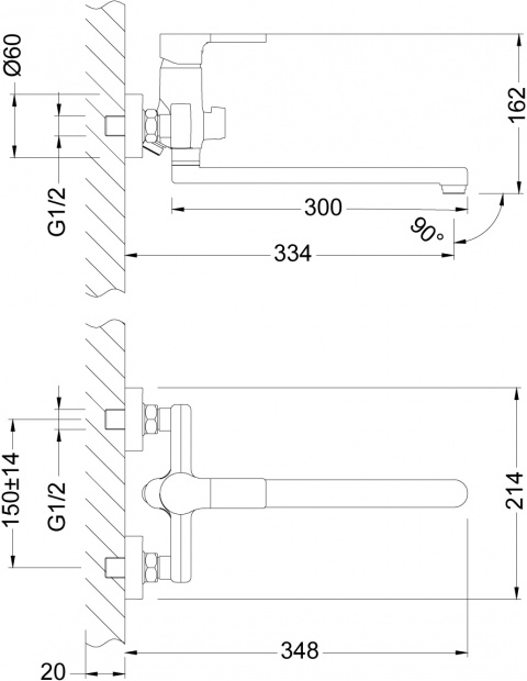 Смеситель универсальный Lemark Aura (LM0651C)