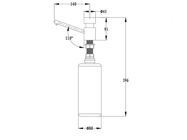 Дозатор для кухонной мойки EWIGSTEIN (0036 серый металлик)