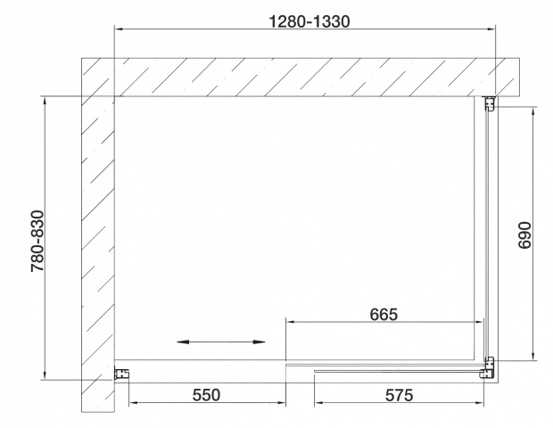 Душевой уголок Vegas Glass ZP+ZPV 130x80x190 (ZP+ZPV 130*80 01 01)