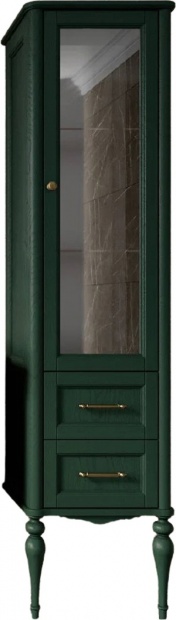 Шкаф-пенал ValenHouse Эстетика R, зеленый, ручки бронза